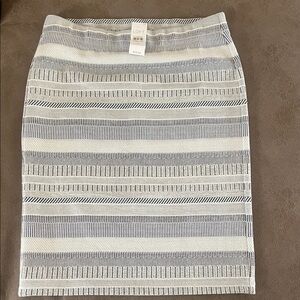 LOFT Black and White Striped Pencil Skirt